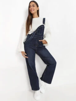 Salopette En Jeans Wideleg