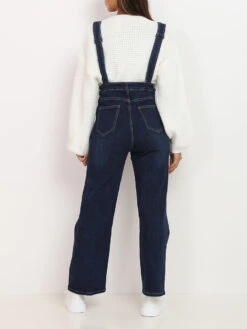 Salopette En Jeans Wideleg -Mode Étoilée Soldes Magasin P10 KW262 BLU 3