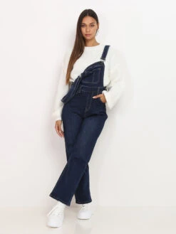 Salopette En Jeans Wideleg -Mode Étoilée Soldes Magasin P10 KW262 BLU 4