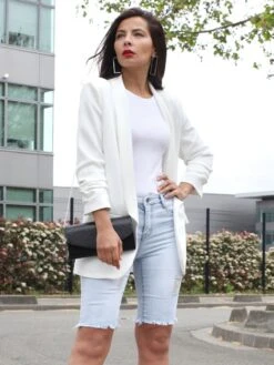 Short En Jean Long Destroy -Mode Étoilée Soldes Magasin P15 652 LTBLU 4