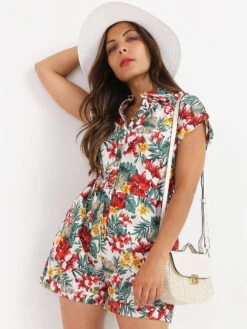 Combi-short à Imprimé Exotique