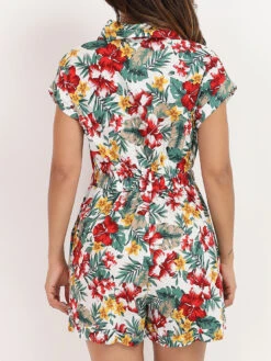 Combi-short à Imprimé Exotique -Mode Étoilée Soldes Magasin P28 3582 WHT 3