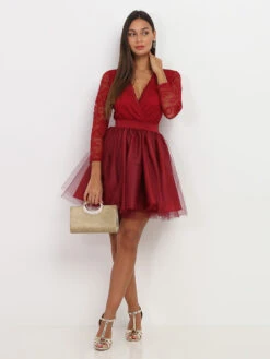 Robe Patineuse En Dentelle Et Tulle -Mode Étoilée Soldes Magasin R03 8418 WIN 3