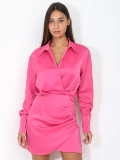 Robe Portefeuille Satinée -Mode Étoilée Soldes Magasin R06 22879 FSH 4