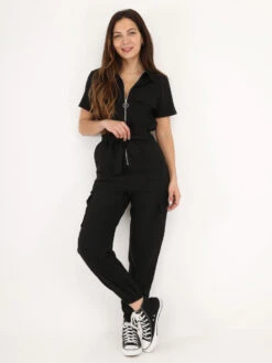 Combinaison Cargo à Zip -Mode Étoilée Soldes Magasin R06 OR5873 BLK 4