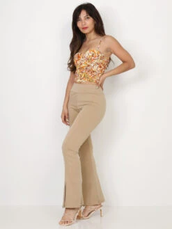 Top Style Corset Orange à Imprimé Rétro Jaune -Mode Étoilée Soldes Magasin R10 12849 1 YLL 3