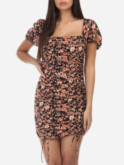 Robe Froncée à Fleurs