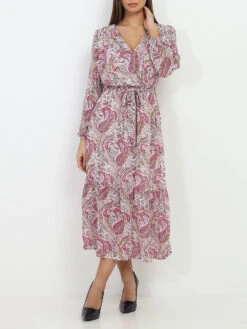 Robe Mi-longue à Imprime Cachemire