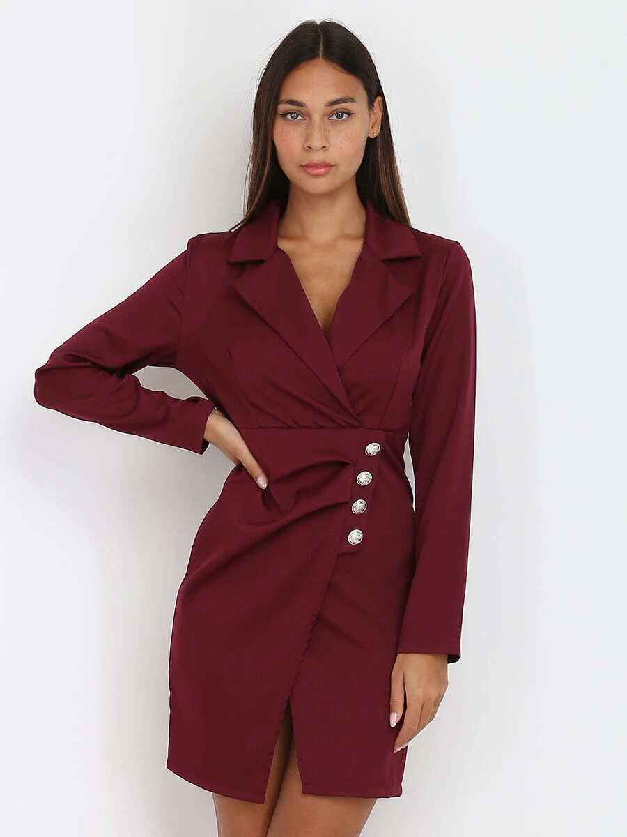 Robe Blazer Boutonnée Et Fendue 2 Robe Blazer Boutonnée Et Fendue – Image 2