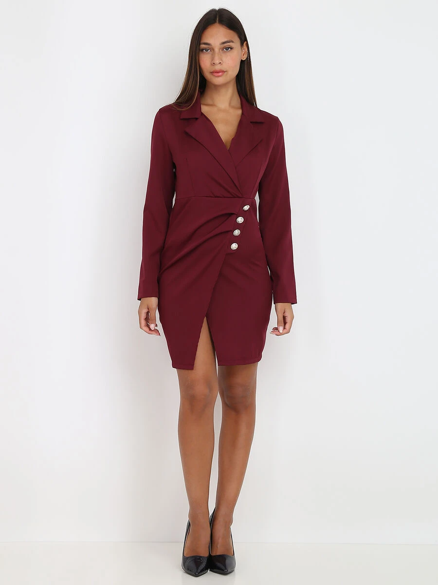 Robe Blazer Boutonnée Et Fendue 4 Robe Blazer Boutonnée Et Fendue – Image 4