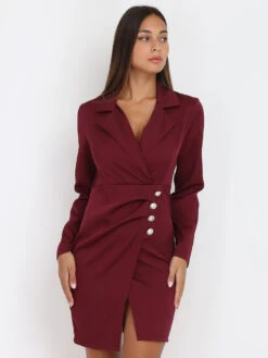 Robe Blazer Boutonnée Et Fendue 9 Robe Blazer Boutonnée Et Fendue -Mode Étoilée Soldes Magasin RK19 MY56039 WIN 5