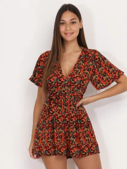 Combi-short Fluide à Motif Fruits