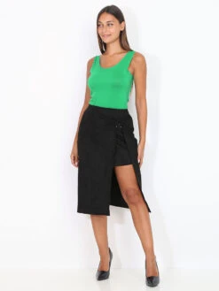 Débardeur Fluide Et Droit -Mode Étoilée Soldes Magasin S01 D938 GRN 3