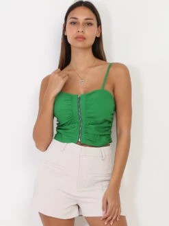 Crop Top Bustier à Zip