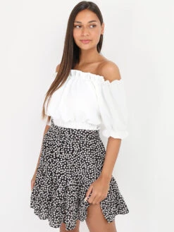 Jupe Fleurie à Volants