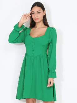 Robe Patineuse Style Corset -Mode Étoilée Soldes Magasin S09 L53037 GRN 3