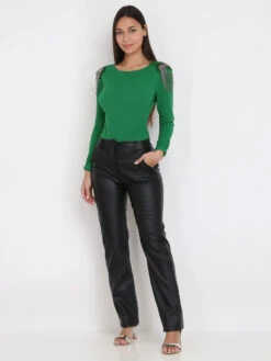 Body à épaules Strassées -Mode Étoilée Soldes Magasin T01 1481 GRN 4