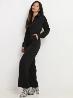 Combinaison Satinée à Pantalon évasé