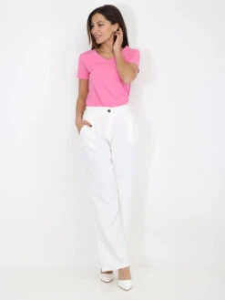 T-shirt Basique à Col V -Mode Étoilée Soldes Magasin T10 L801 FSH 3