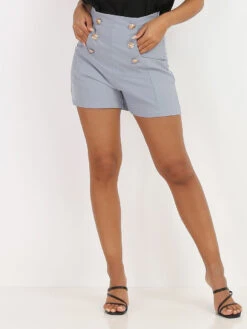 Short Taille Haute à Boutons