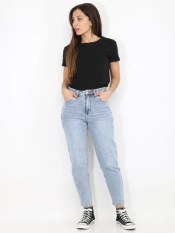 T-shirt Basique à Col Rond -Mode Étoilée Soldes Magasin U11 L802 BLK 3