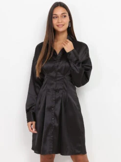 Robe Chemise Satinée Cintrée