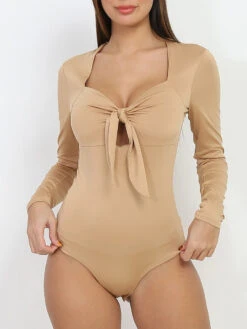 Body Noué à Manches Longues