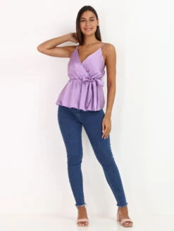 Top Satiné à Volants -Mode Étoilée Soldes Magasin U18 3806 PRP 3