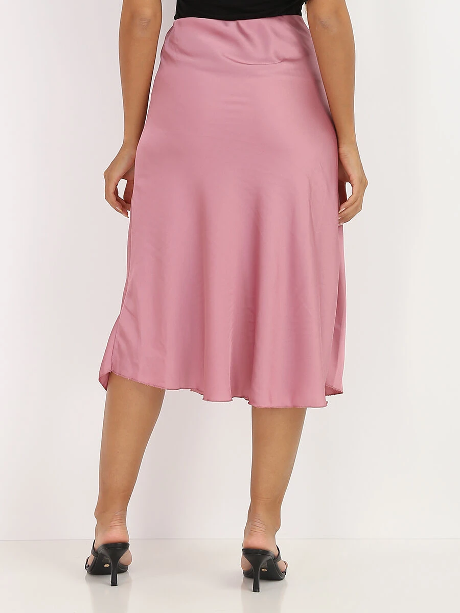 Jupe Fluide Effet Satiné Avec Fente 2 Jupe Fluide Effet Satiné Avec Fente – Image 2