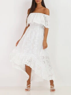 Robe Asymétrique à Col Bardot