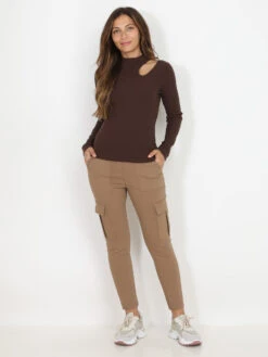 Top Côtelé Moulant Asymétrique -Mode Étoilée Soldes Magasin U26 15161 BRW 3