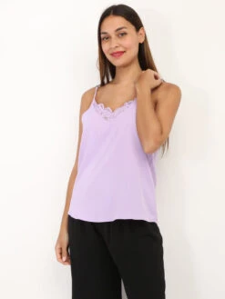 Top Caraco à Détail Dentelle