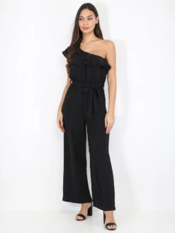 Combinaison Asymétrique à Volants -Mode Étoilée Soldes Magasin V04 OR5851 BLK 3