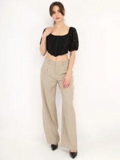 Corset Dentelle à Manches Bouffantes -Mode Étoilée Soldes Magasin V07 61005 BLK 3