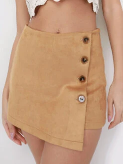 Jupe-short Portefeuille En Suédine -Mode Étoilée Soldes Magasin V08 F8976 CML 5