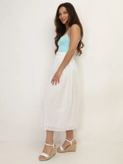 Jupe à Broderie Anglaise -Mode Étoilée Soldes Magasin V12 23424 WHT 4