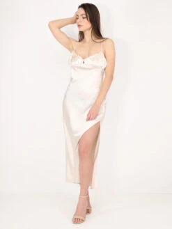 Robe Satinée Style Corset Froncé