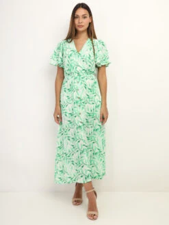 Robe Cache Cœur à Motif Feuilles -Mode Étoilée Soldes Magasin V14 P8395 A GRN 3