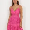 Robe Patineuse Fuchsia En Dentelle Et Crochet Fuchsia