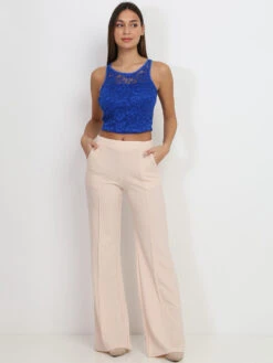 Crop-top En Dentelle Sans Manches -Mode Étoilée Soldes Magasin V21 3349 BLU 3