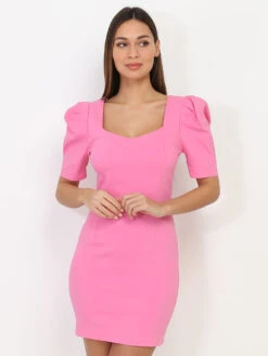 Robe Moulante à Manches Gigot