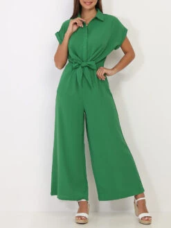 Combinaison Fluide Verte à Nouer Vert