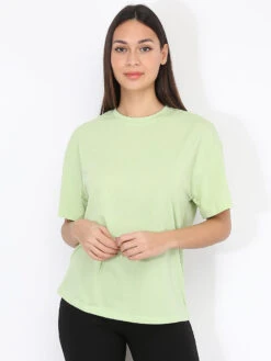 T-shirt En Coton -Mode Étoilée Soldes Magasin W06 5103 1 LTGRN 3