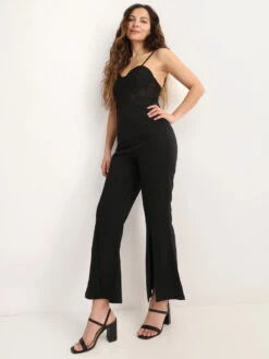 Combinaison Corset En Dentelle à Fentes