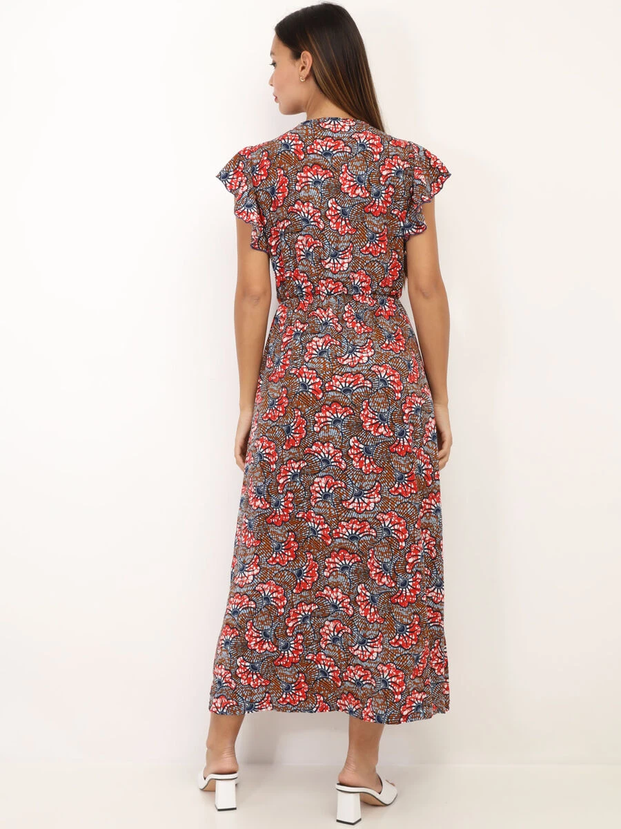 Robe Fendue à Fleurs Style Wax 2 Robe Fendue à Fleurs Style Wax – Image 2