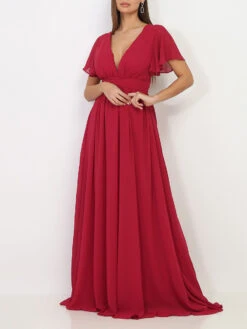 Robe Longue à Manches Papillons