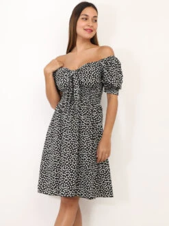 Robe Fleurie à Manches Ballon