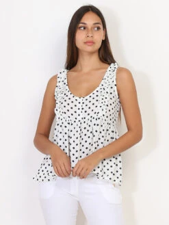Top à Pois Et Volants