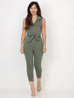 Combinaison Cintrée à Col Chemise