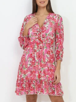 Robe à Fleurs Et Volants